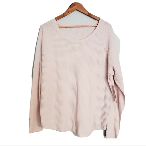 NWT Sweet Romeo Blush Pink Cozy Thermal Top - Picture 2 of 5